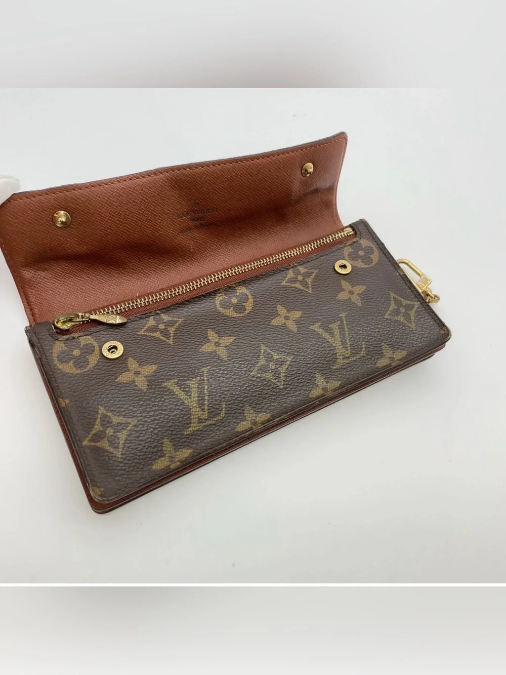 Auth Louis Vuitton Monogram Portefeuille Accordion Bi-fold Wallet WBox